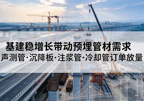 武定基建稳增长带动预埋监测管材需求，声测管、沉降板、注浆管订单持续放量